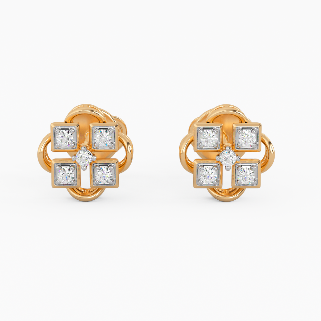 Modern Mess Gold and Diamond Earrings