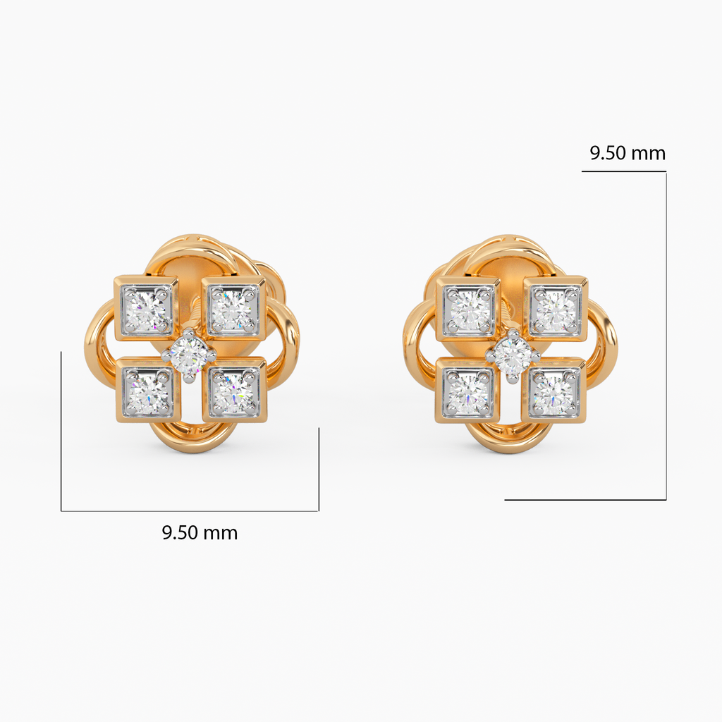 Modern Mess Gold and Diamond Earrings