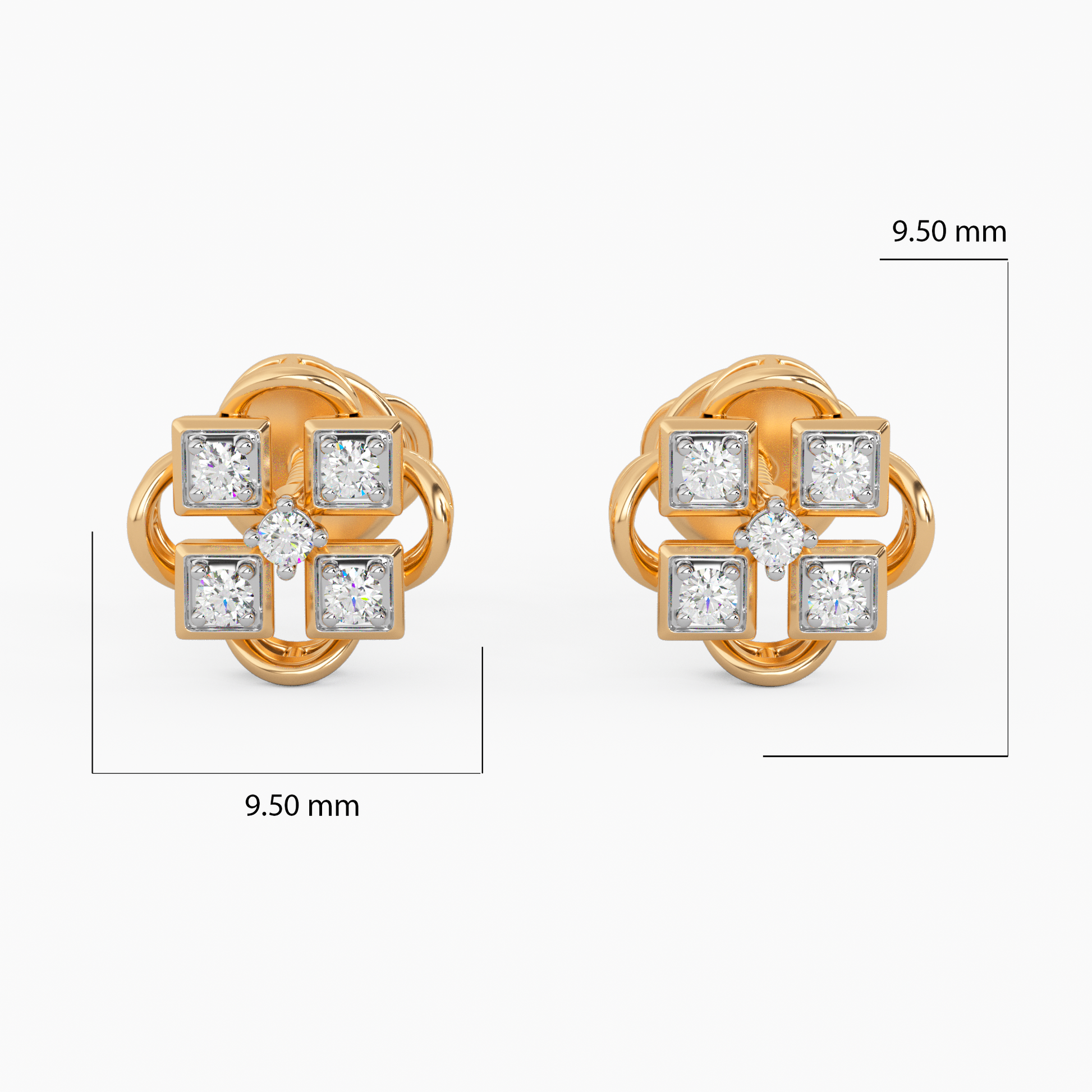 Modern Mess Gold and Diamond Earrings