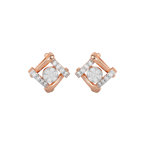 Polished Expression Gold and Diamond Earrings