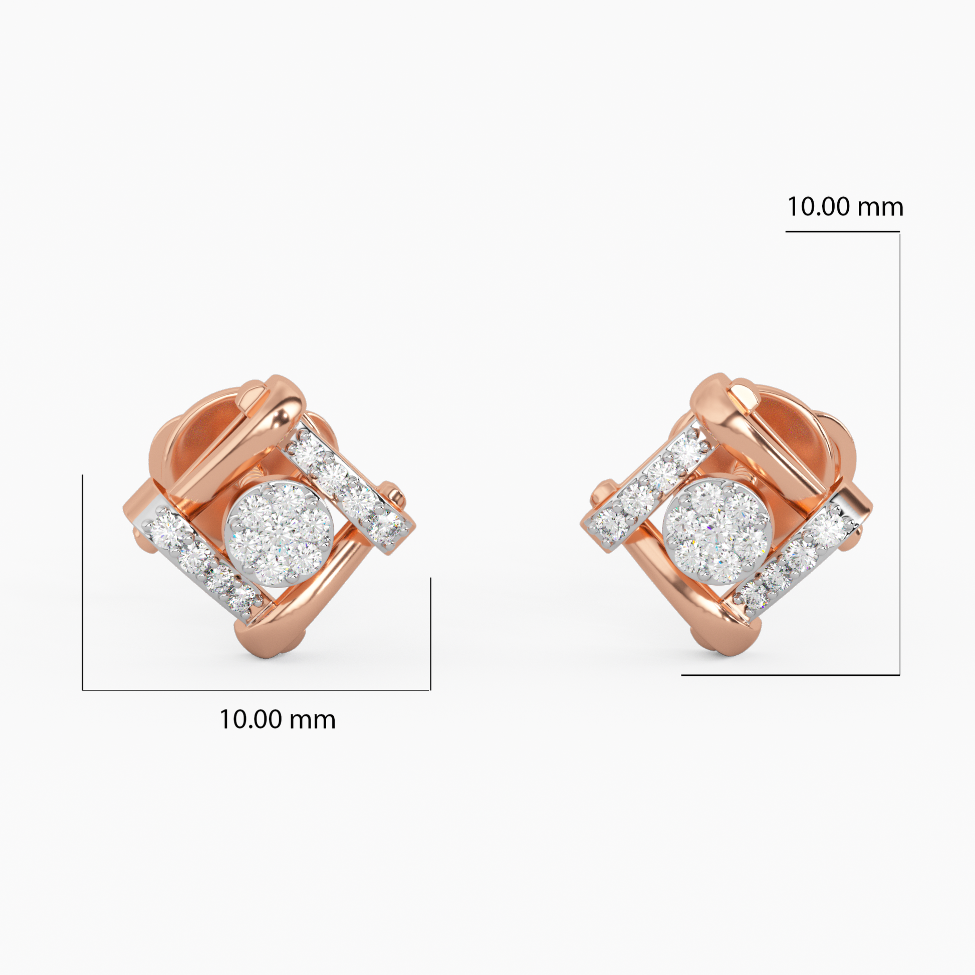 Polished Expression Gold and Diamond Earrings