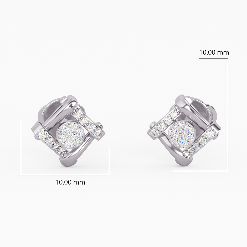 Polished Expression Gold and Diamond Earrings