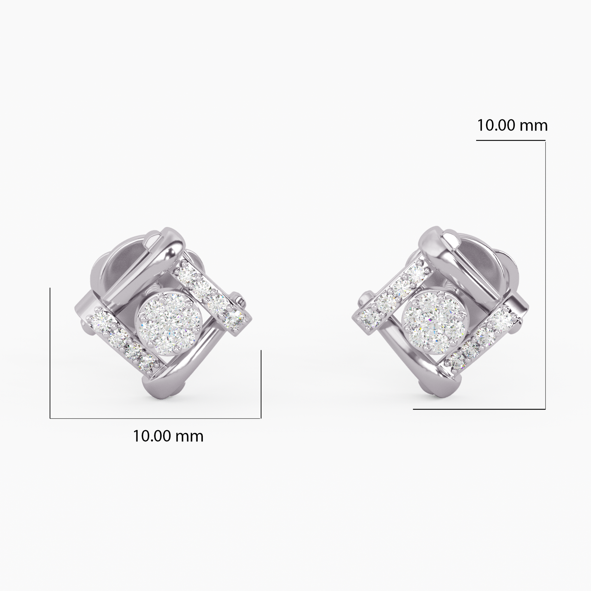 Polished Expression Gold and Diamond Earrings