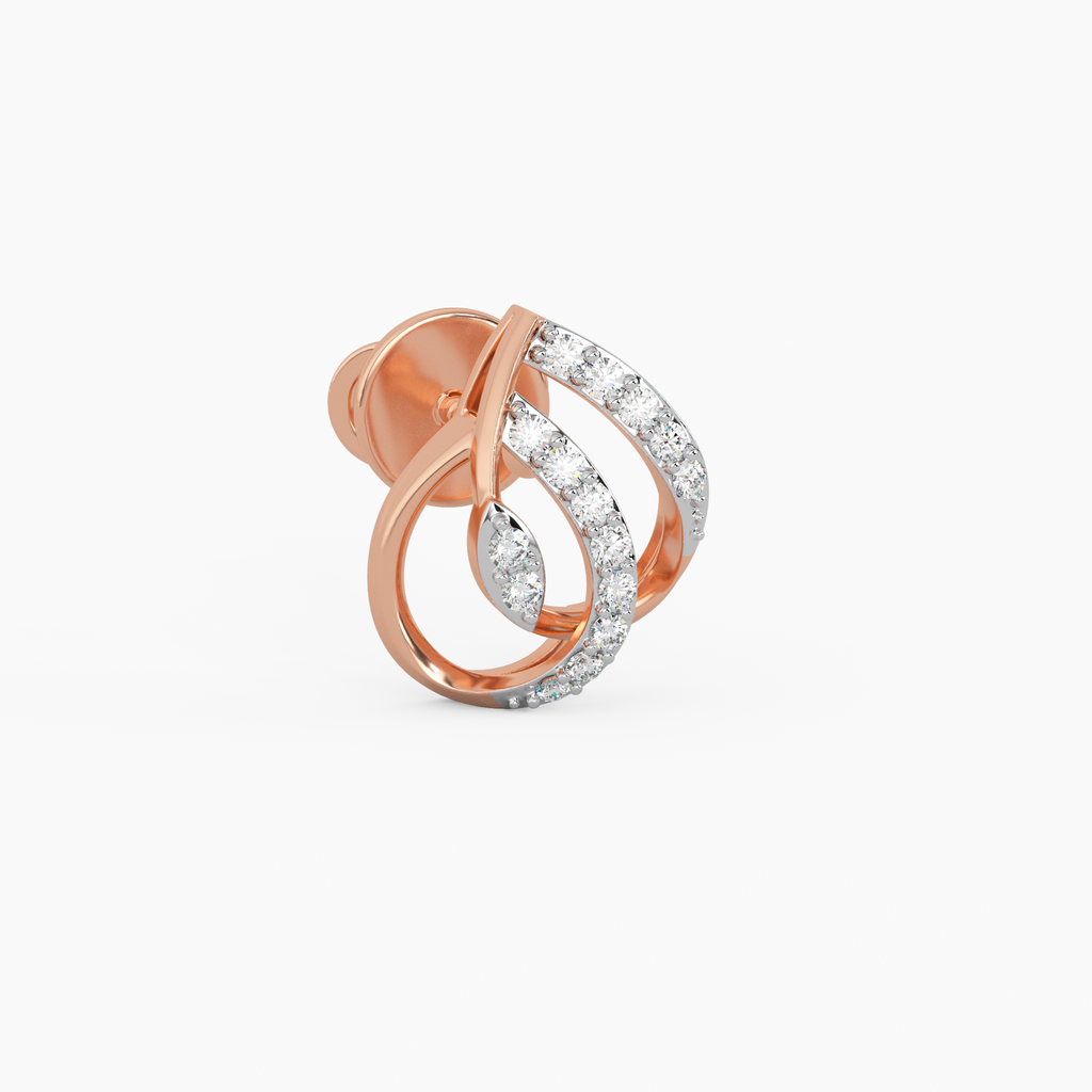 Sleek N Sexy Gold and Diamond Earrings