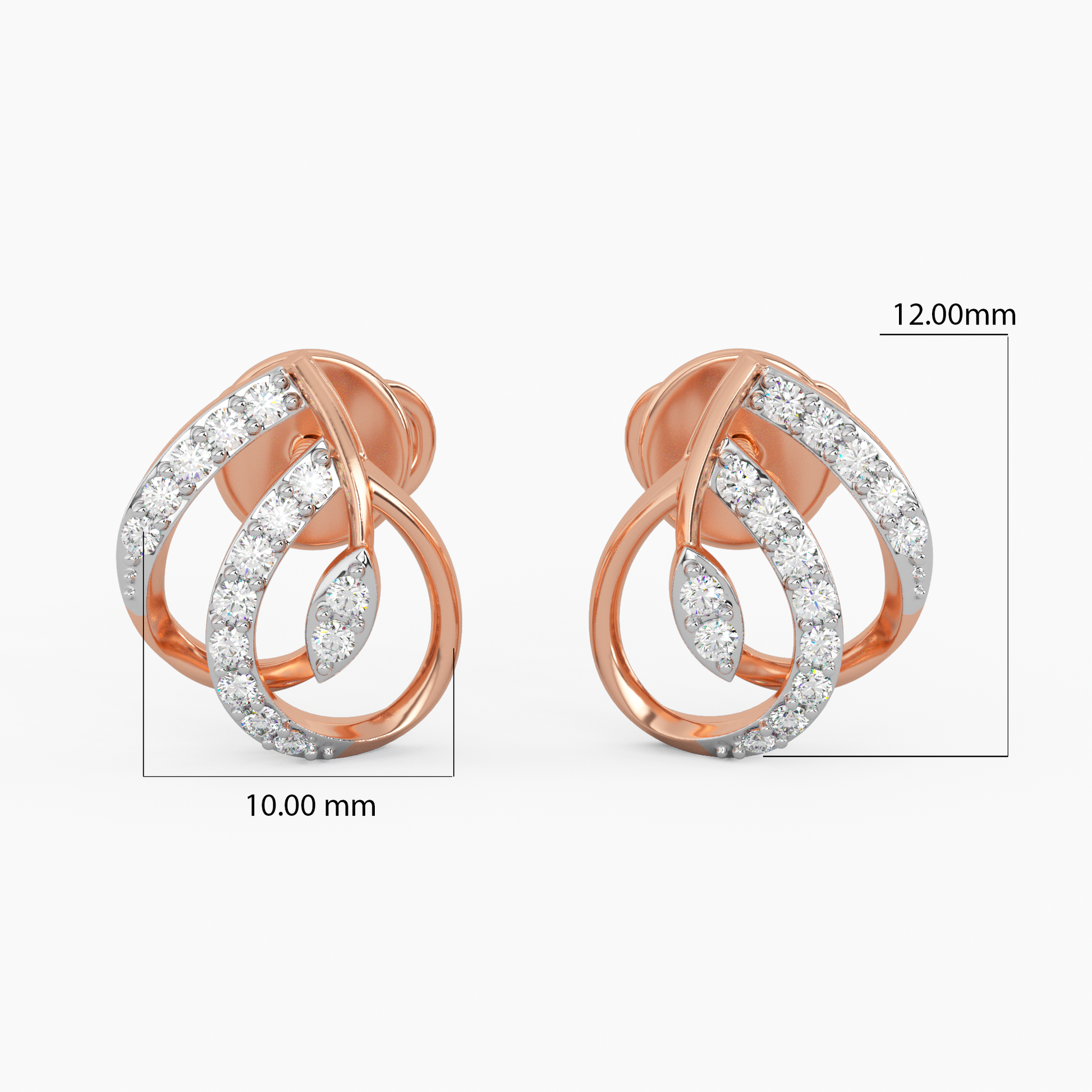 Sleek N Sexy Gold and Diamond Earrings