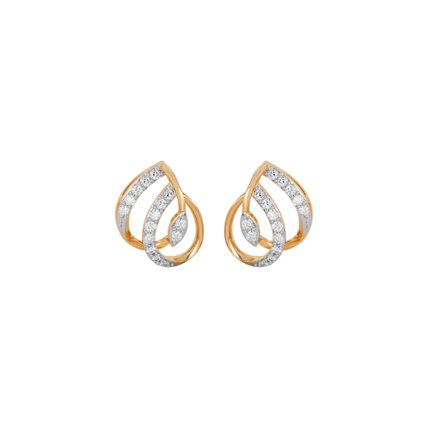Sleek N Sexy Gold and Diamond Earrings