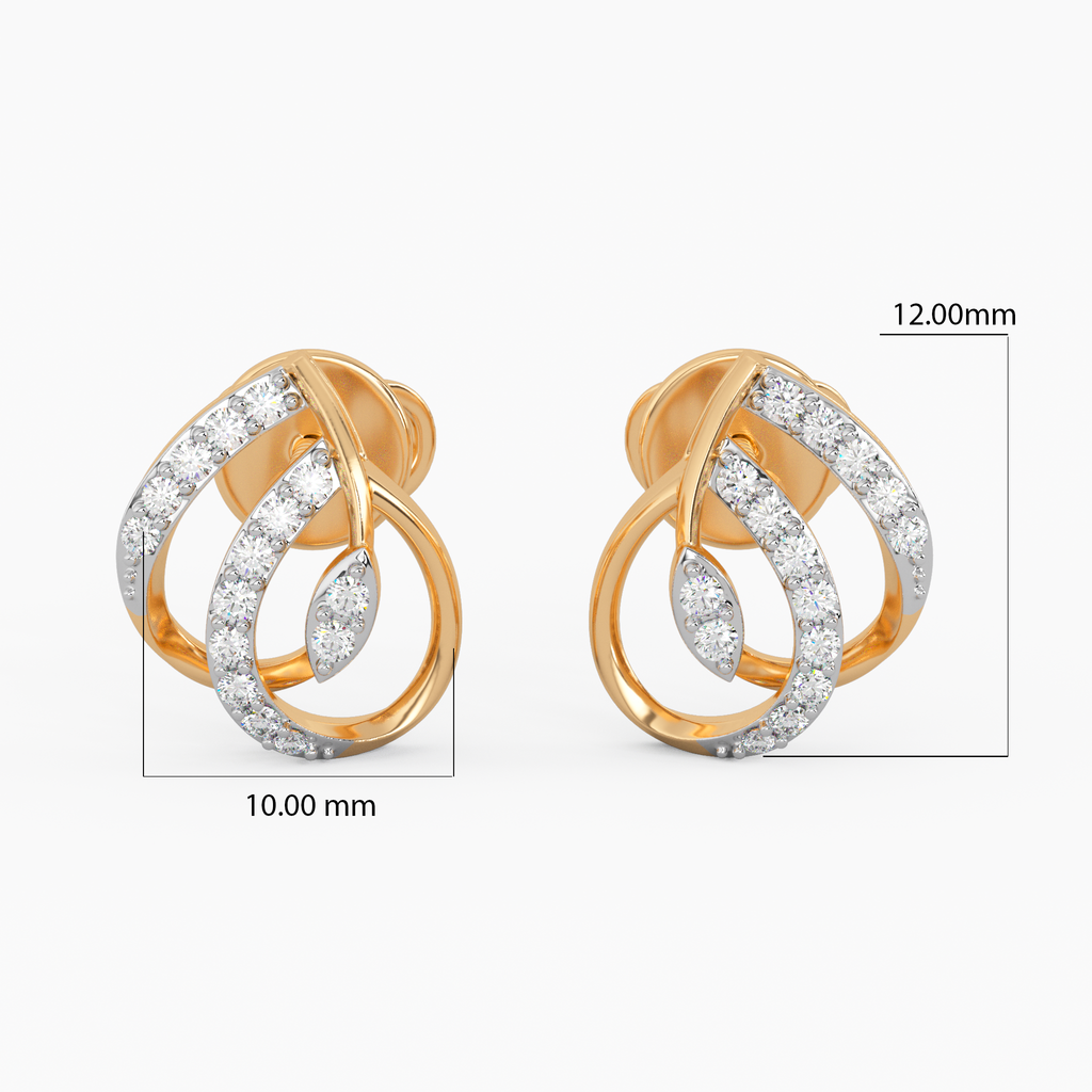 Sleek N Sexy Gold and Diamond Earrings