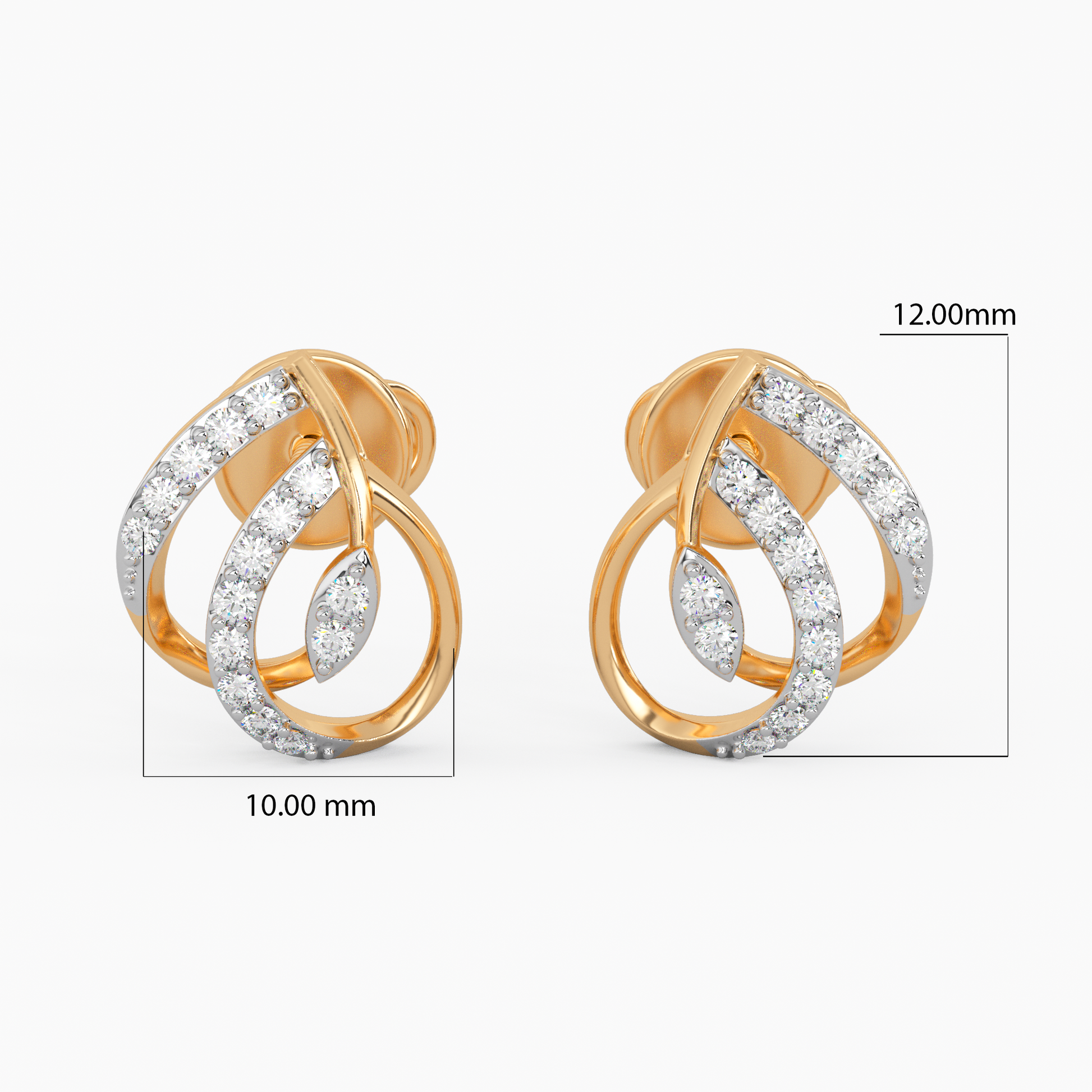 Sleek N Sexy Gold and Diamond Earrings