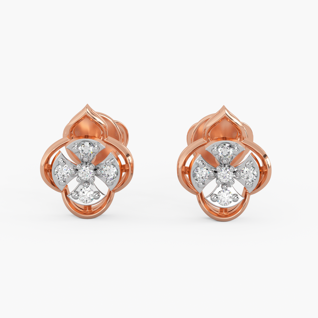 Refined Edges Gold and Diamond Earrings