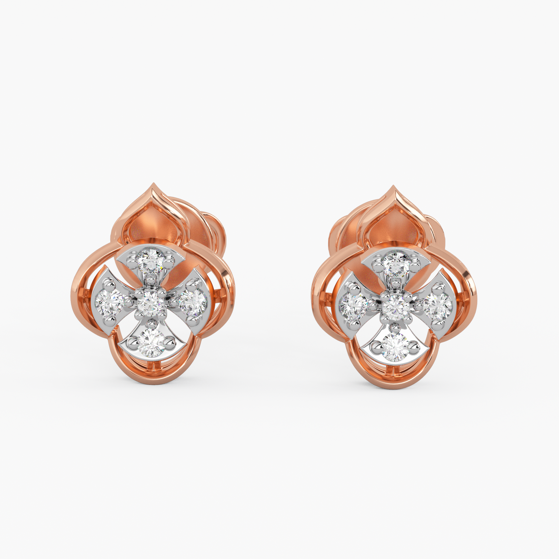 Refined Edges Gold and Diamond Earrings