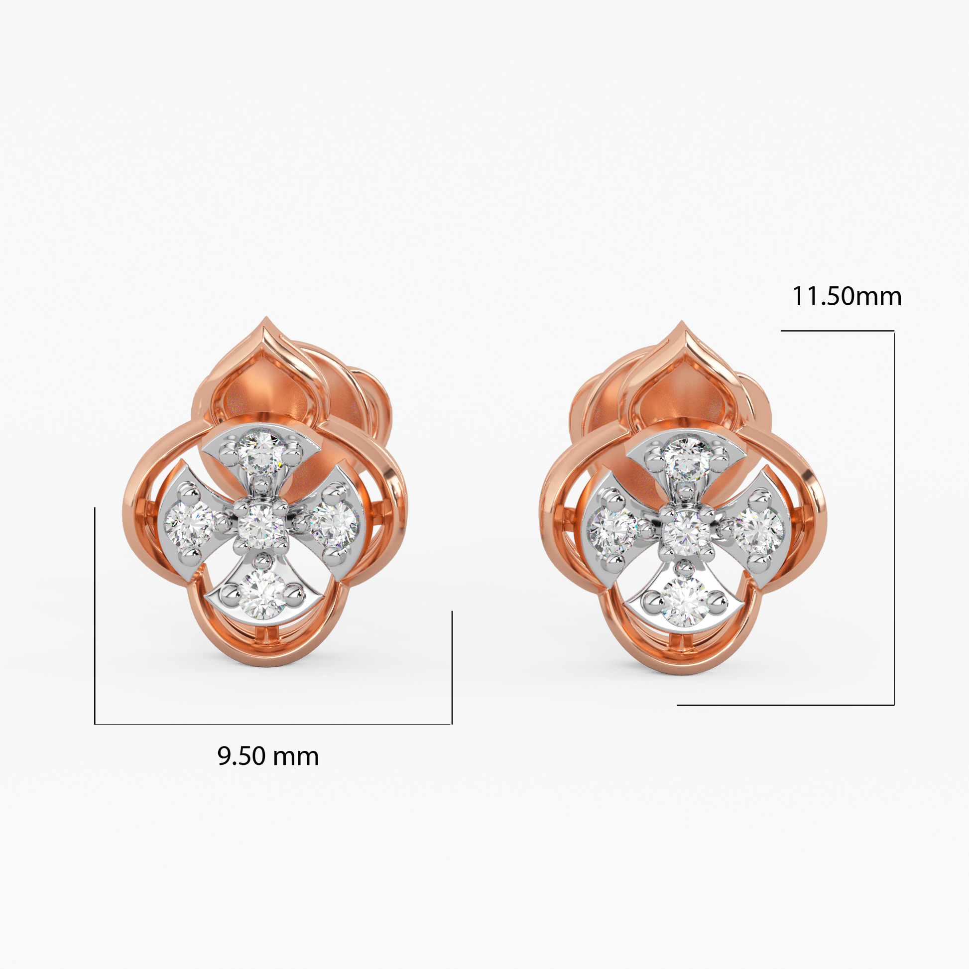 Refined Edges Gold and Diamond Earrings