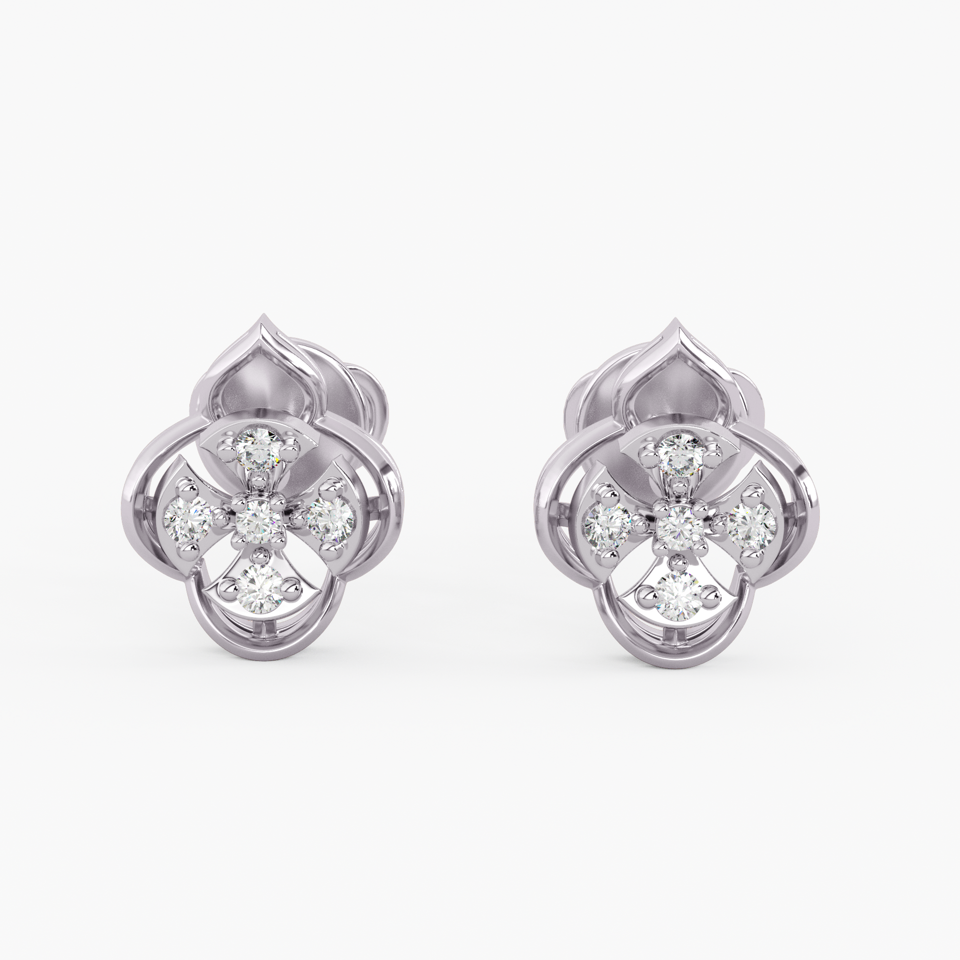 Refined Edges Gold and Diamond Earrings