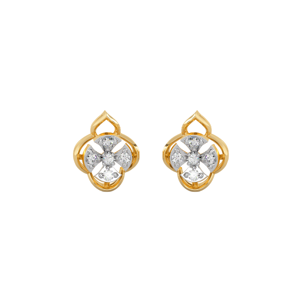 Refined Edges Gold and Diamond Earrings