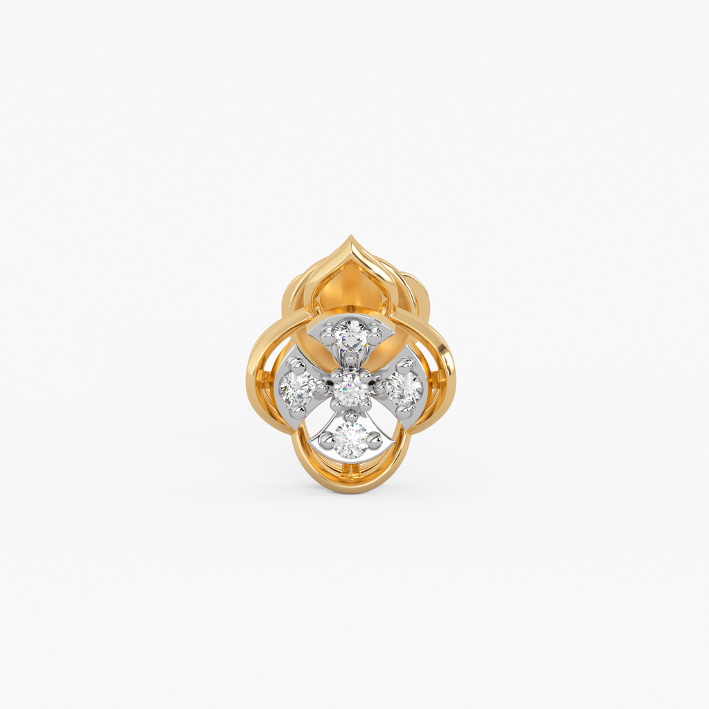 Refined Edges Gold and Diamond Earrings