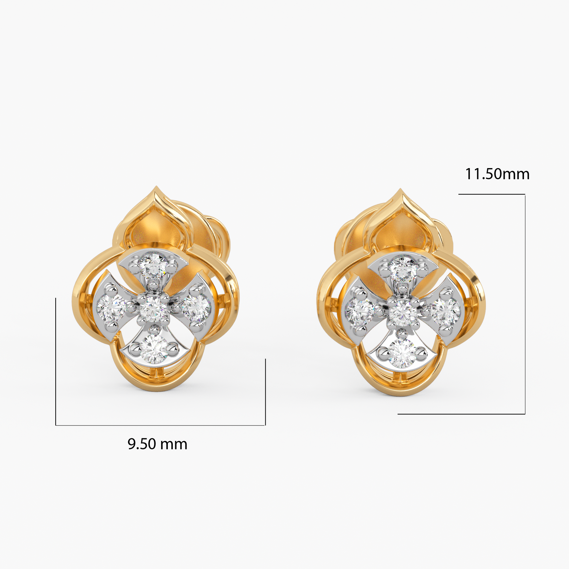 Refined Edges Gold and Diamond Earrings