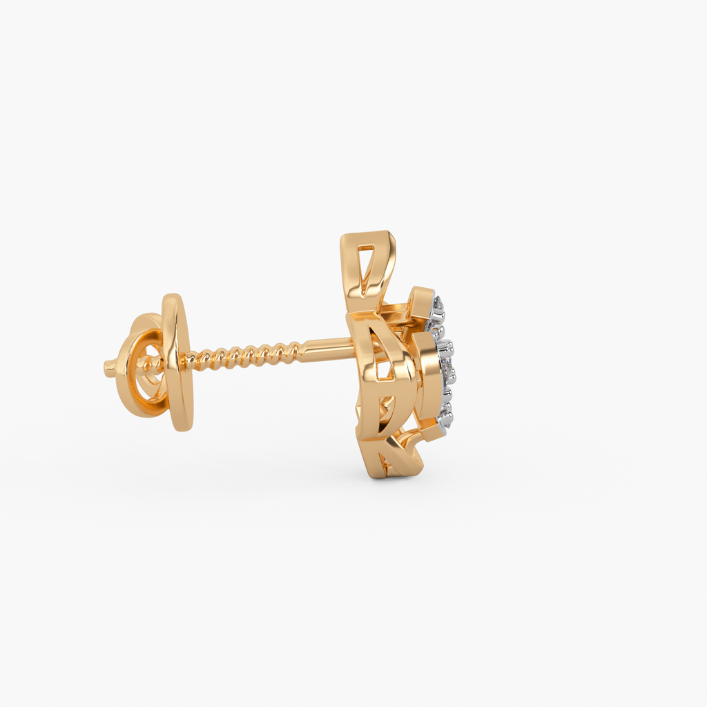 Refined Edges Gold and Diamond Earrings