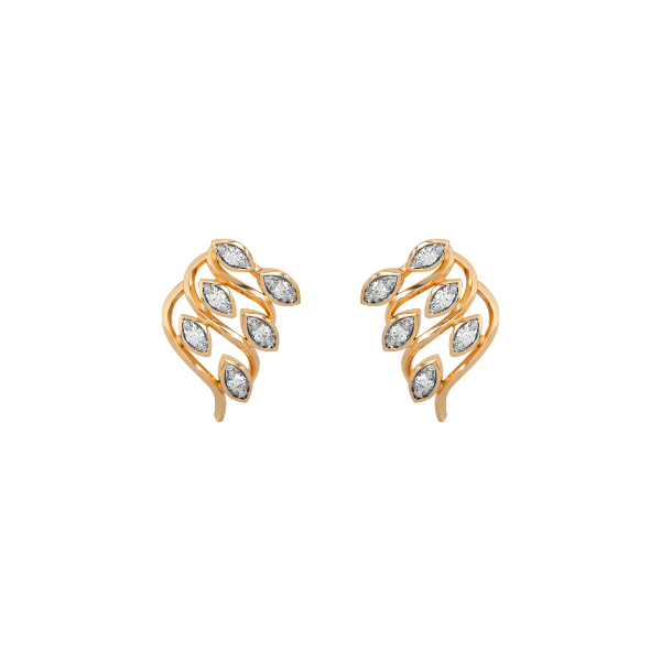 Diamond in the Rough Gold and Diamond Earrings