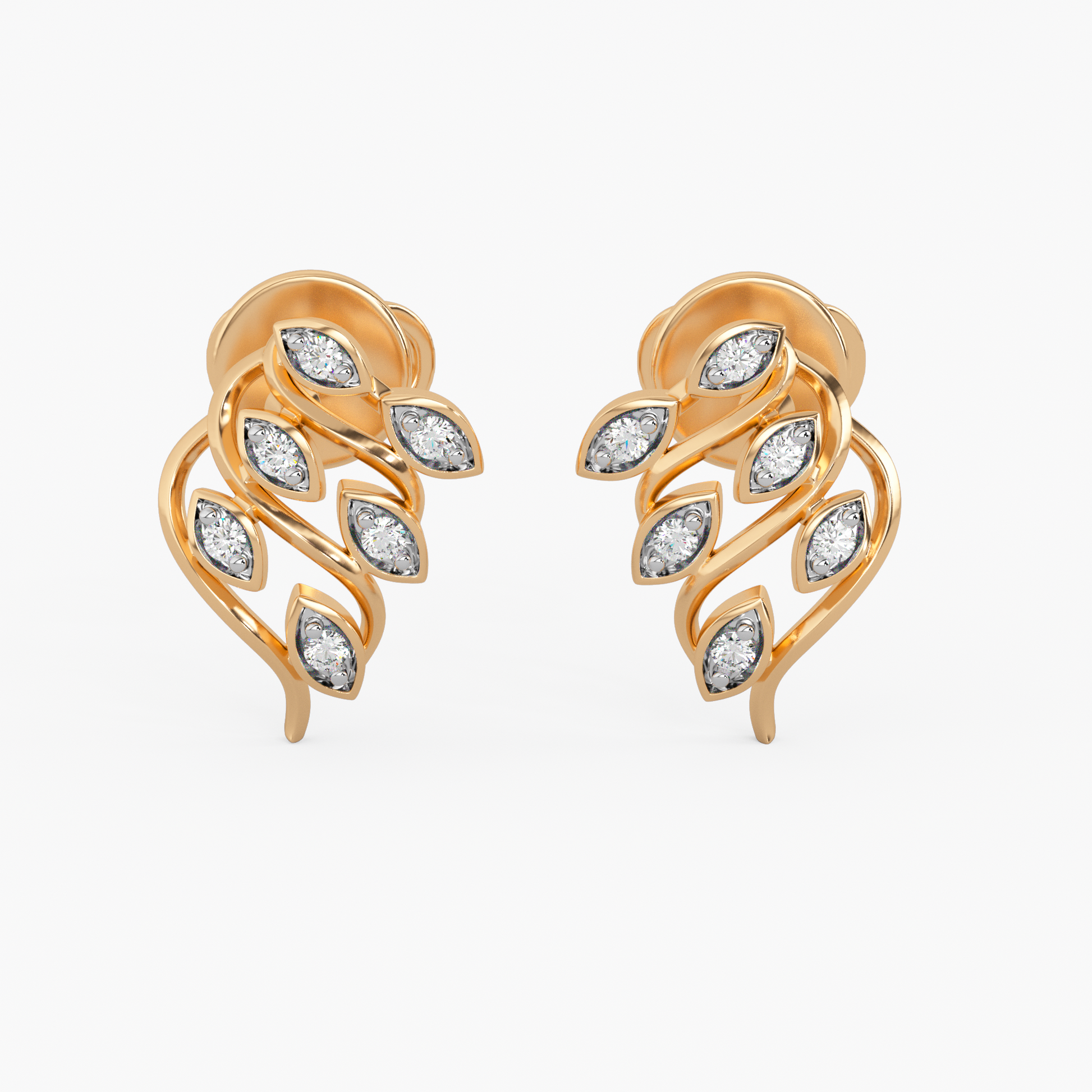 Diamond in the Rough Gold and Diamond Earrings