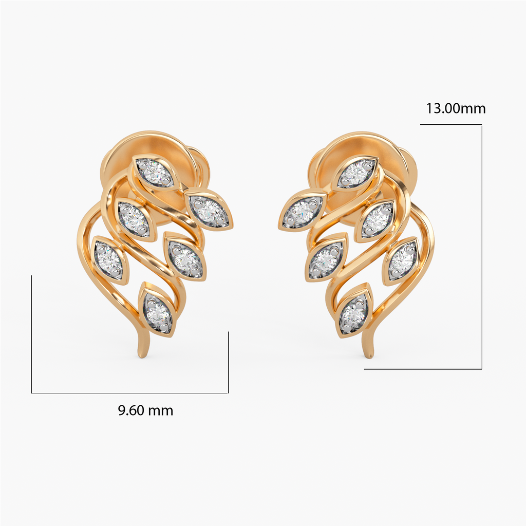 Diamond in the Rough Gold and Diamond Earrings