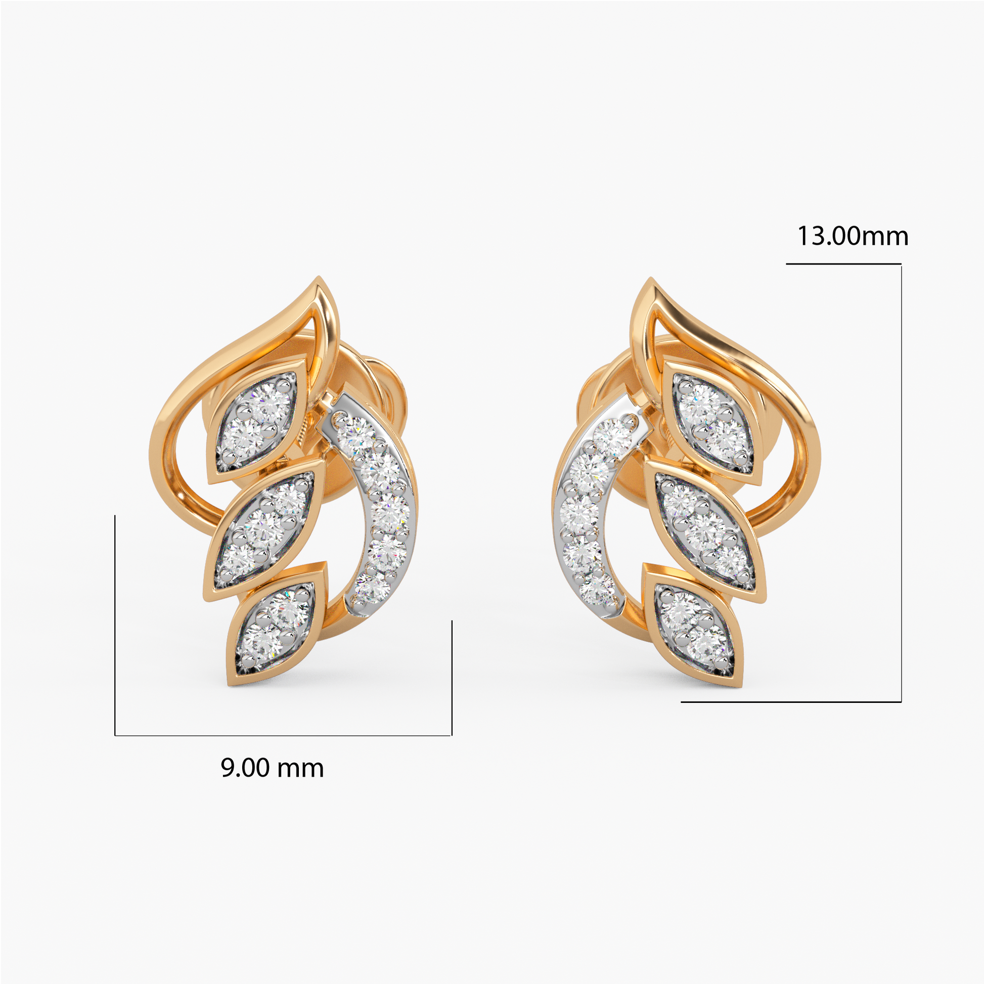 Diamond of Deccan Gold and Diamond Earrings