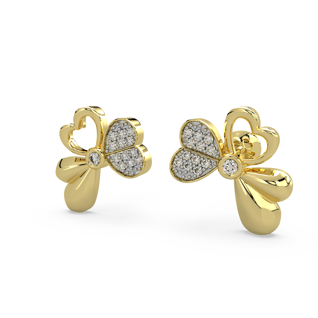 Tri Heart Diamond Earring