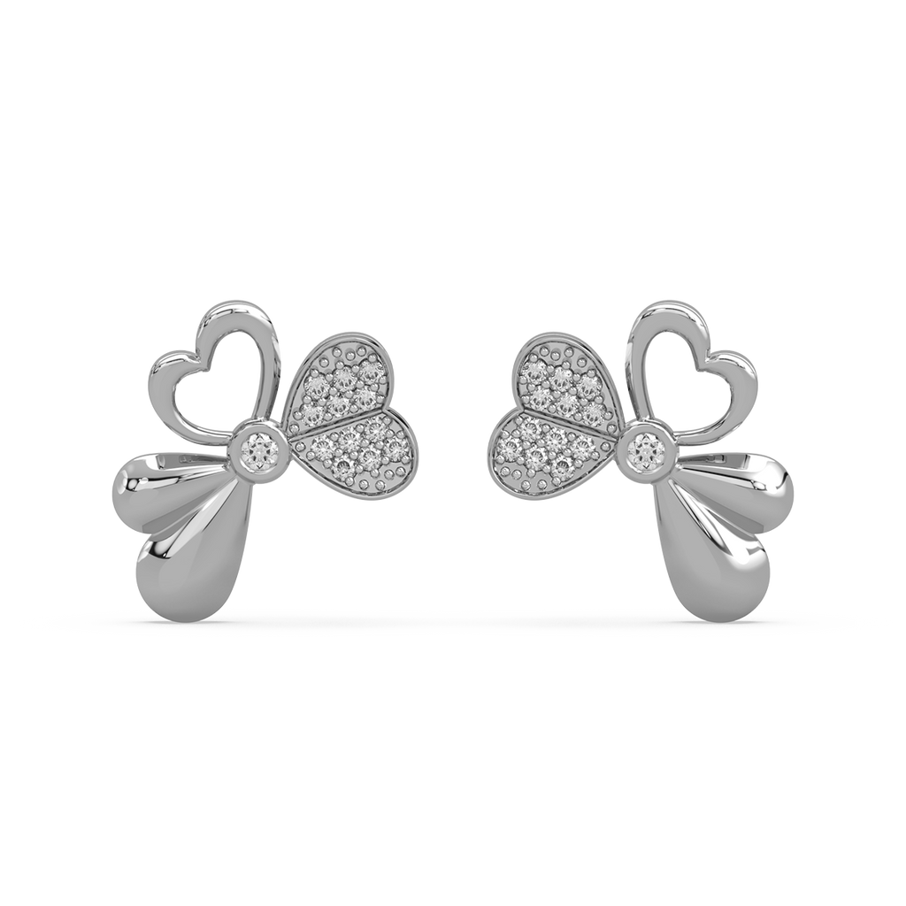 Tri Heart Diamond Earring