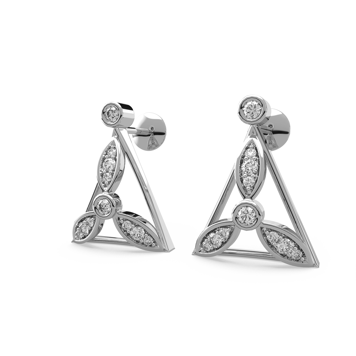 Trine Petals Diamond Earrings