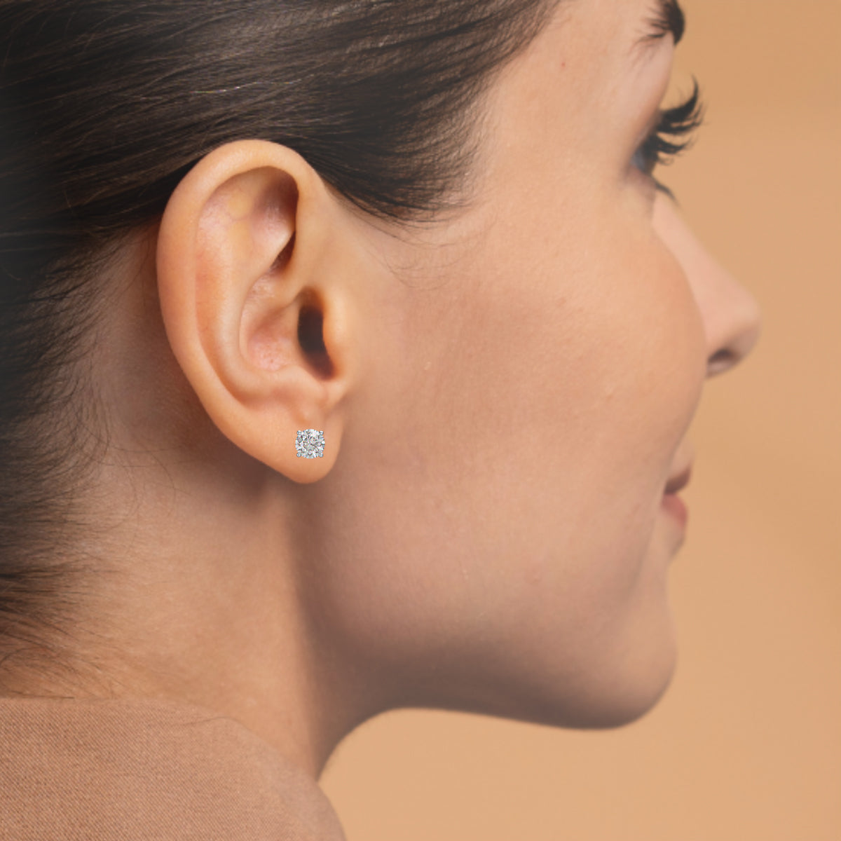 Slender Studs Gold and Diamond Earrings