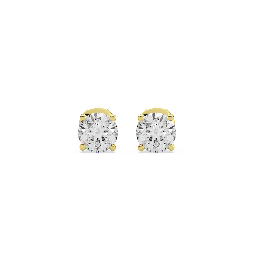 Slender Studs Gold and Diamond Earrings
