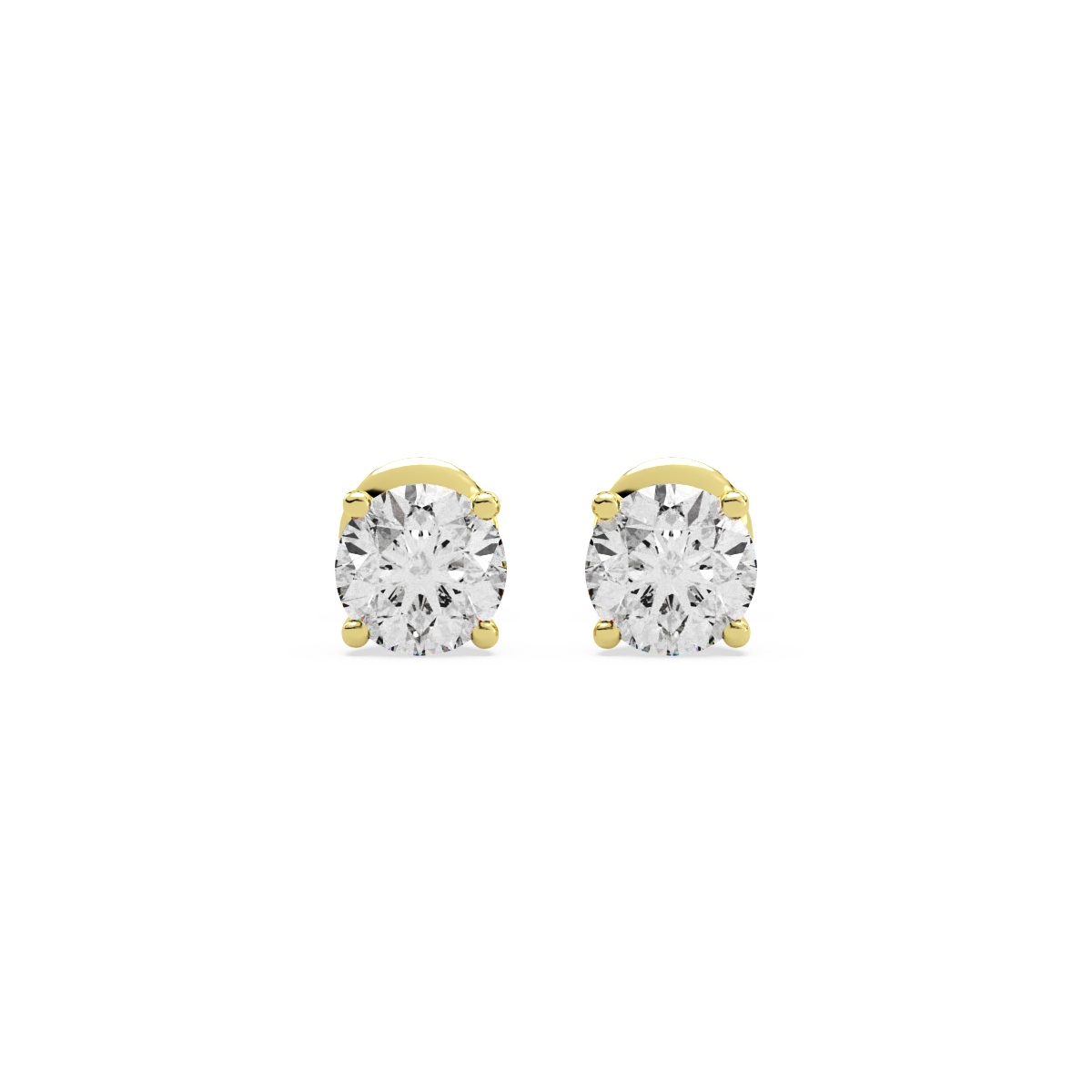Slender Studs Gold and Diamond Earrings