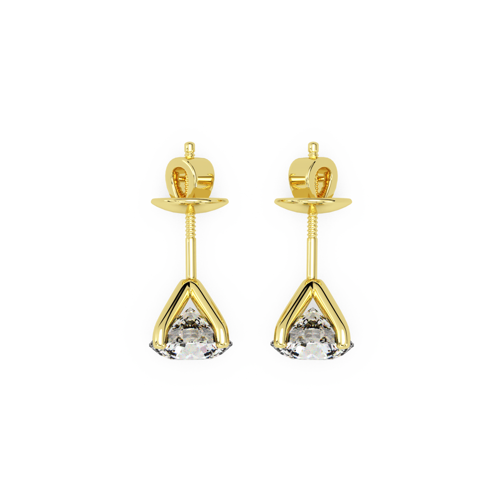 Slender Studs Gold and Diamond Earrings