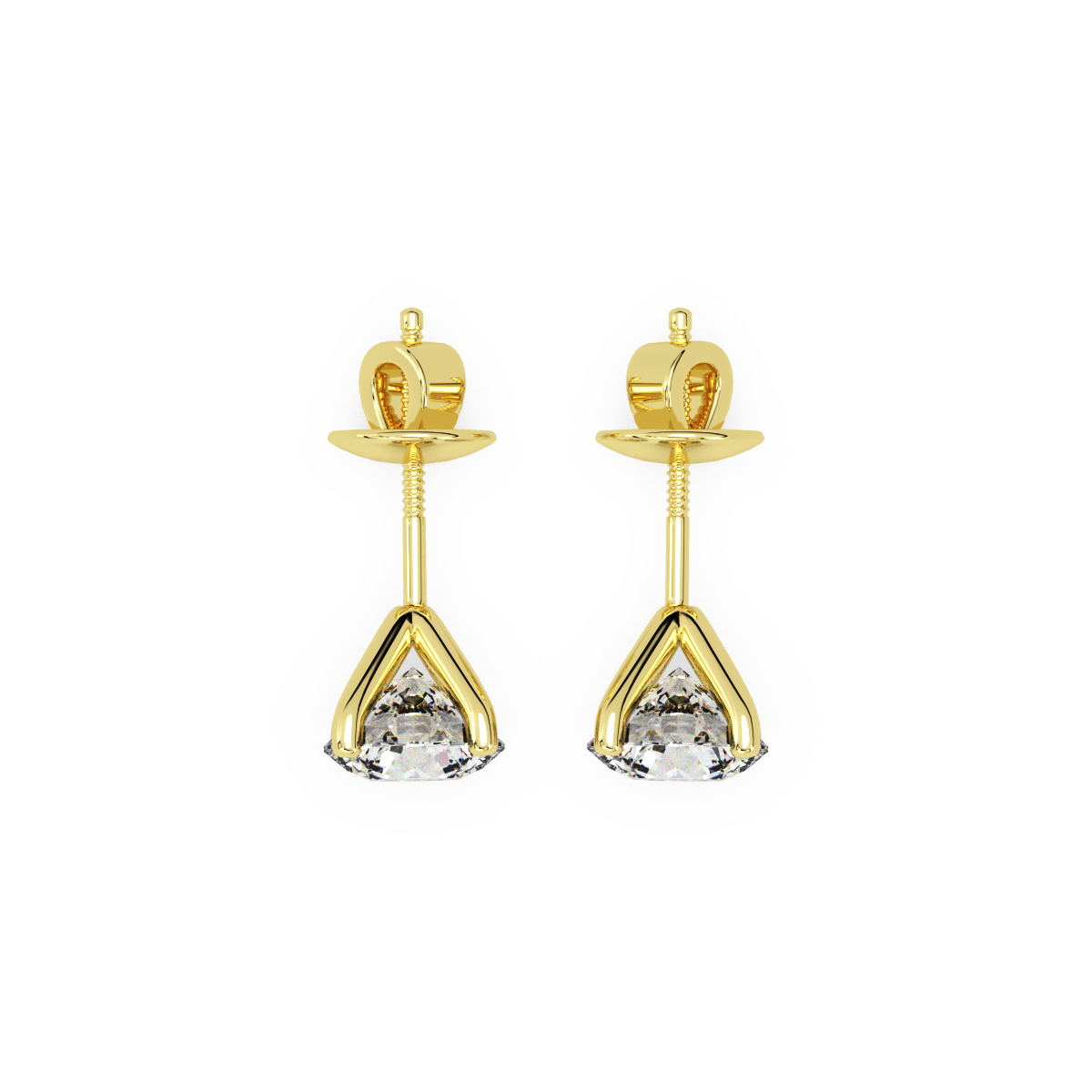 Slender Studs Gold and Diamond Earrings