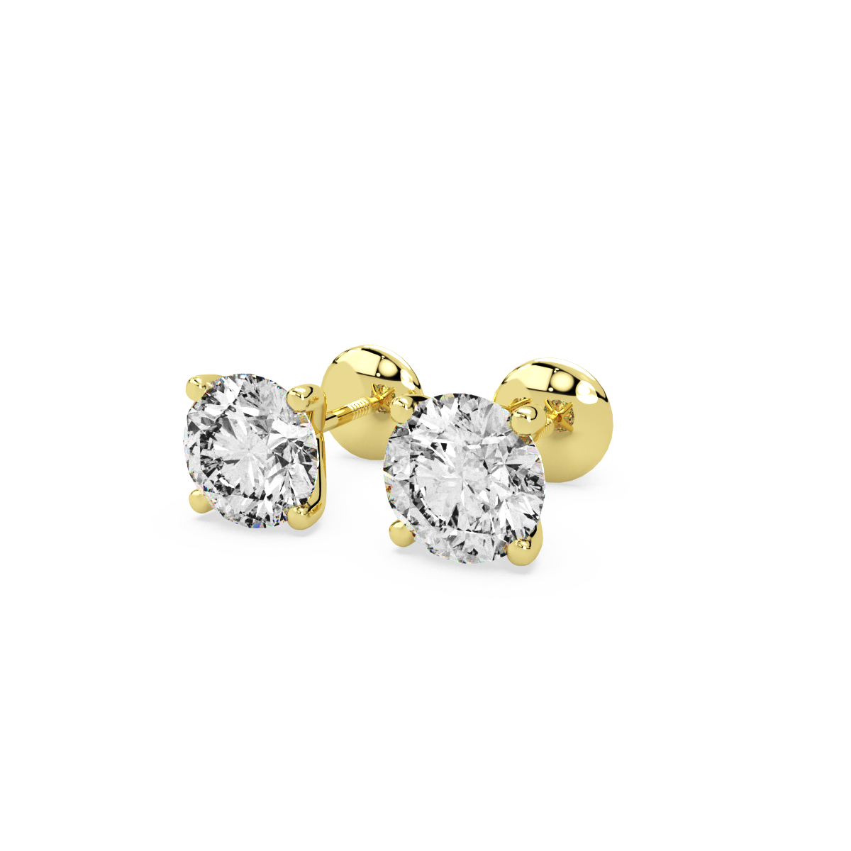 Slender Studs Gold and Diamond Earrings