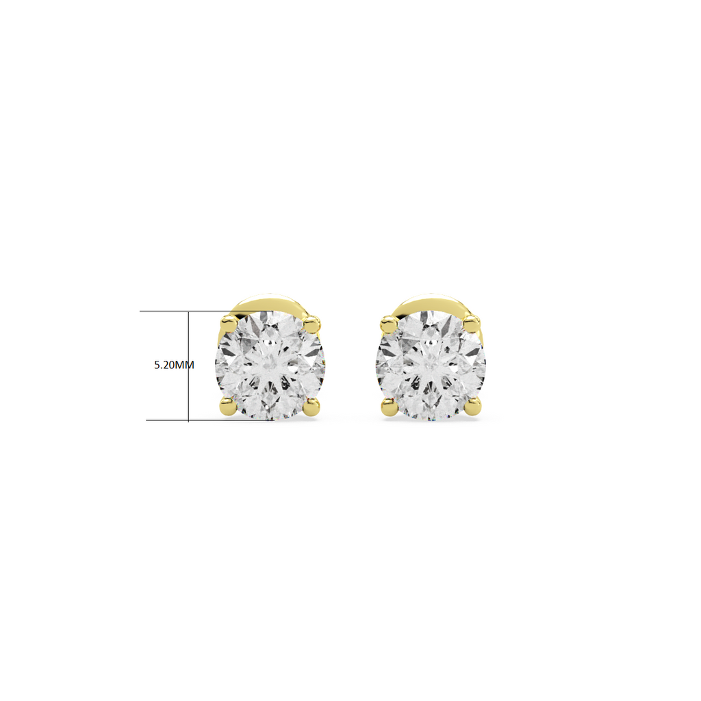 Slender Studs Gold and Diamond Earrings
