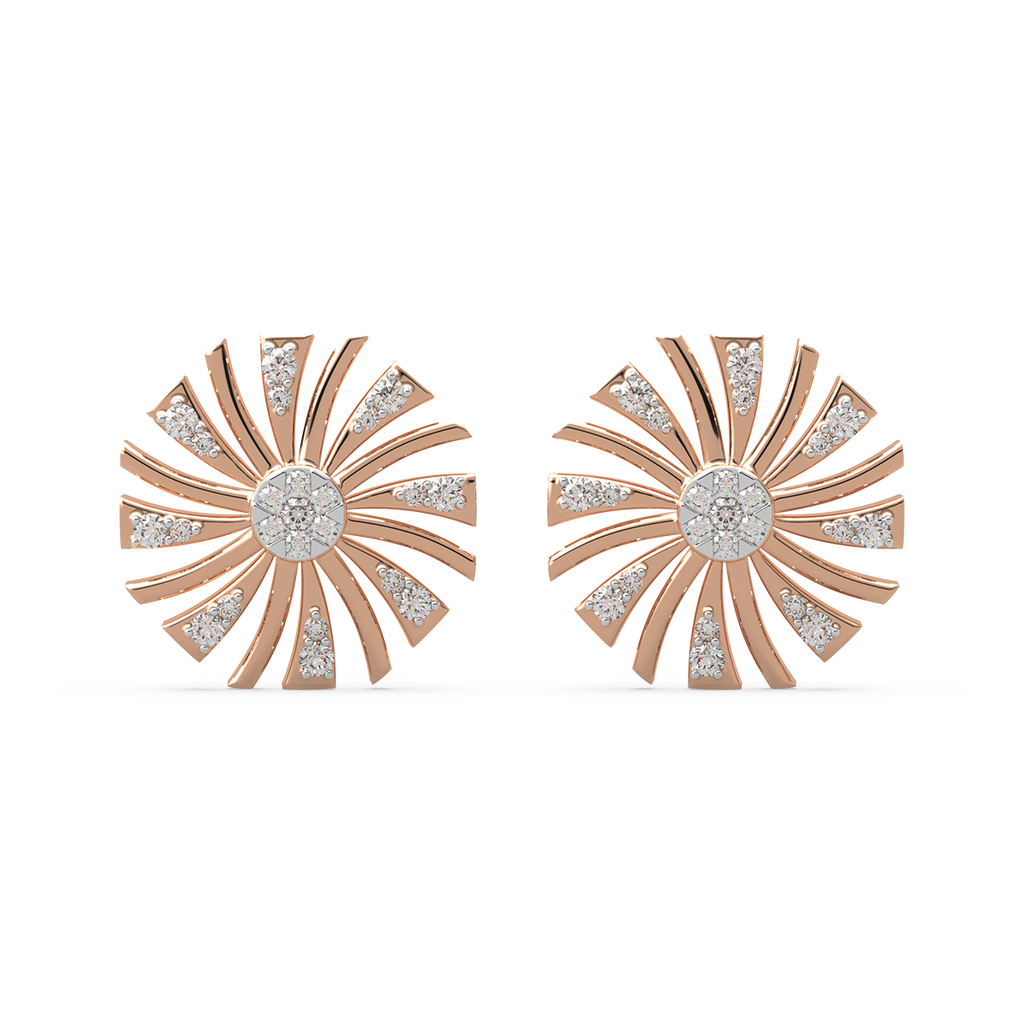 Artful N Abstract Gold and Diamond Earrings