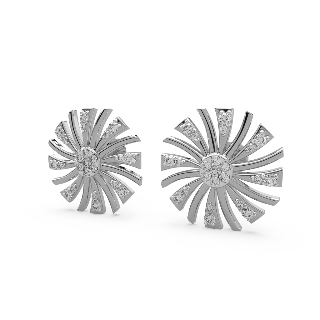 Artful N Abstract Gold and Diamond Earrings