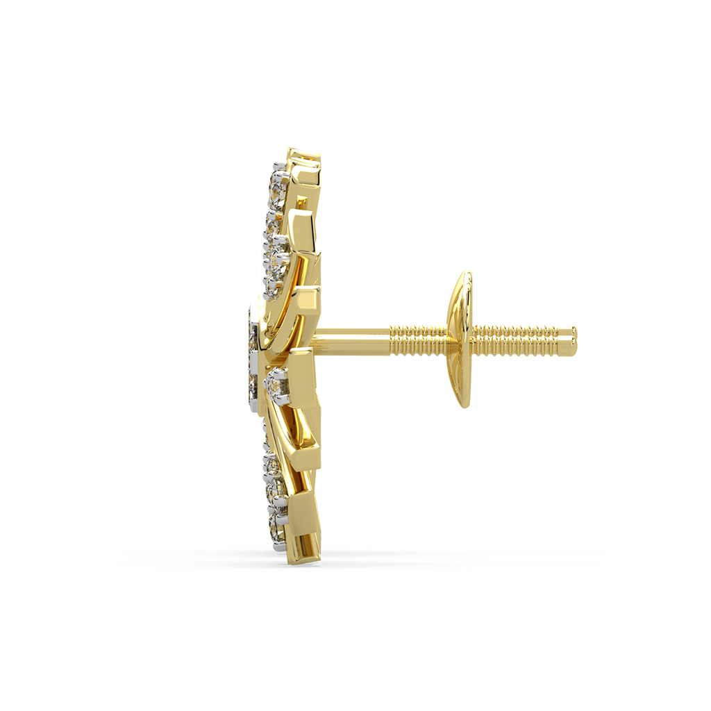 Artful N Abstract Gold and Diamond Earrings