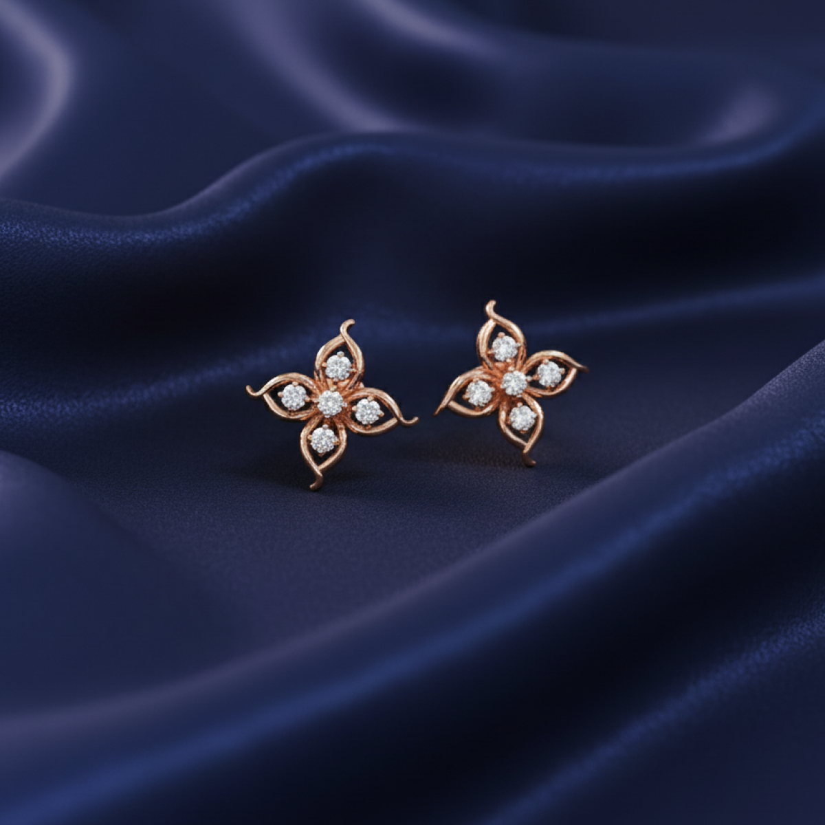 Impressionist Revolution Gold and Diamond Earrings