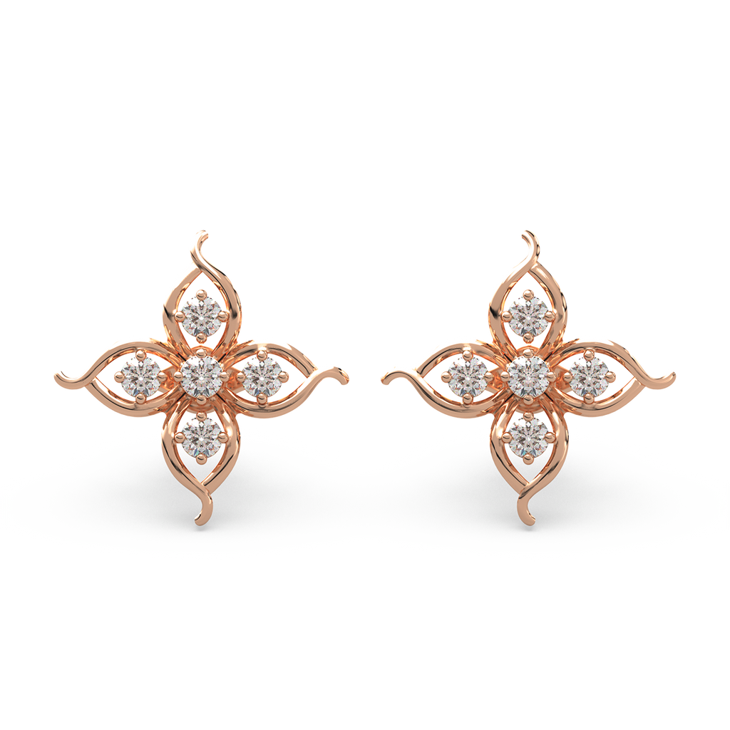 Impressionist Revolution Gold and Diamond Earrings