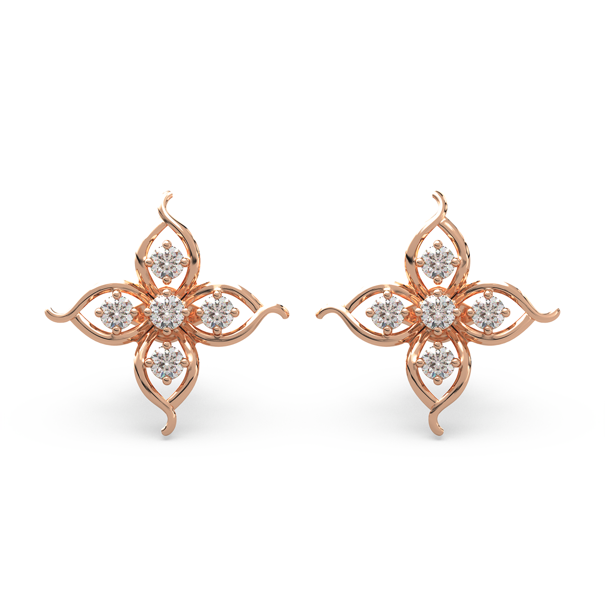 Impressionist Revolution Gold and Diamond Earrings