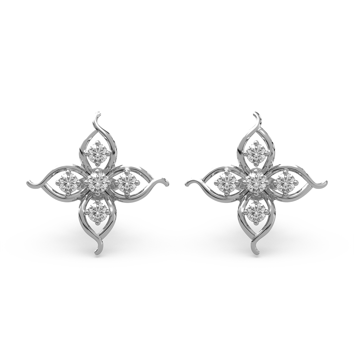 Impressionist Revolution Gold and Diamond Earrings