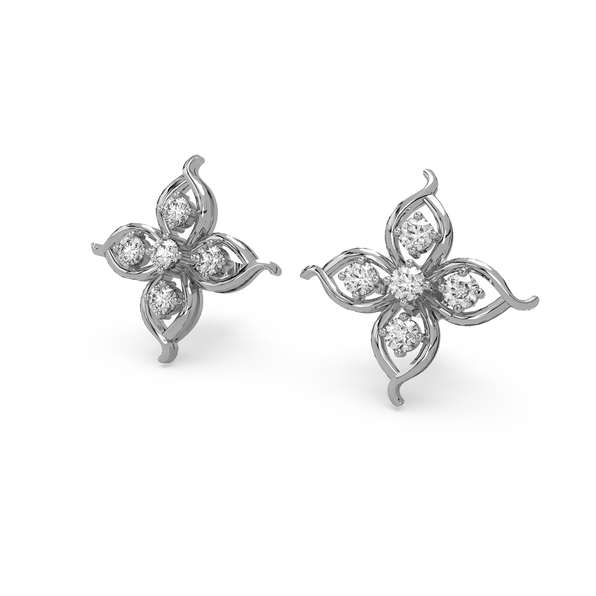 Impressionist Revolution Gold and Diamond Earrings