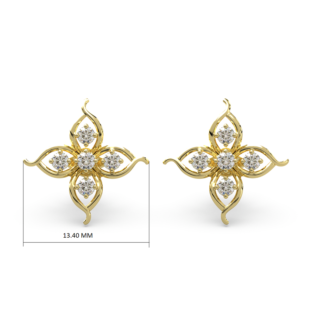 Impressionist Revolution Gold and Diamond Earrings