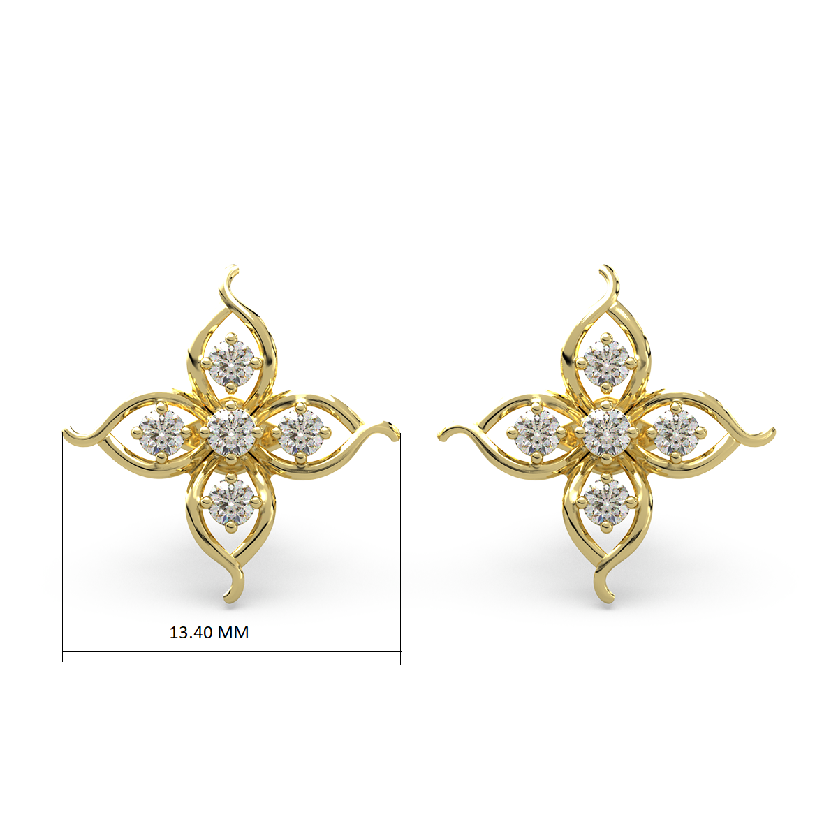 Impressionist Revolution Gold and Diamond Earrings