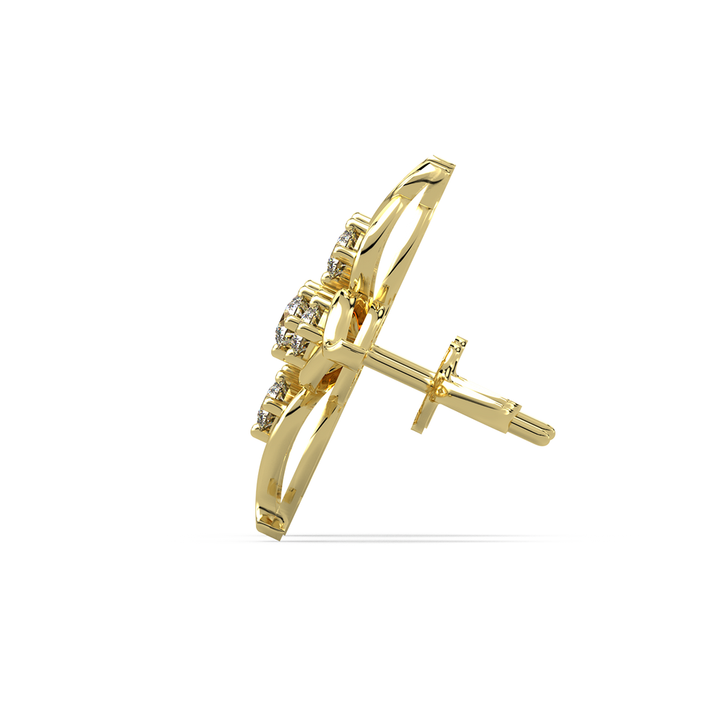 Impressionist Revolution Gold and Diamond Earrings