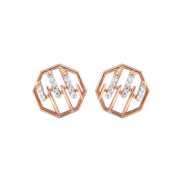 Sculpted Stunner Gold and Diamond Earrings