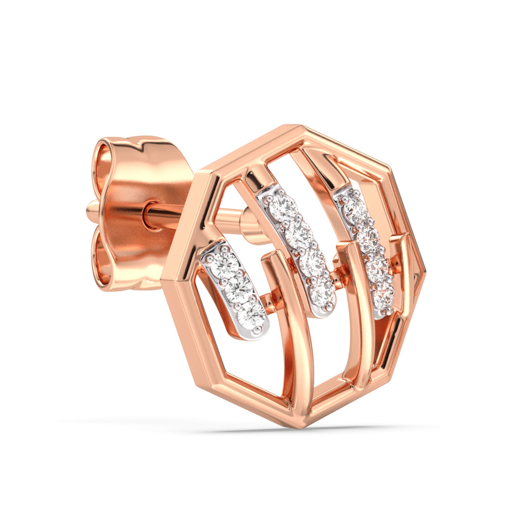 Sculpted Stunner Gold and Diamond Earrings