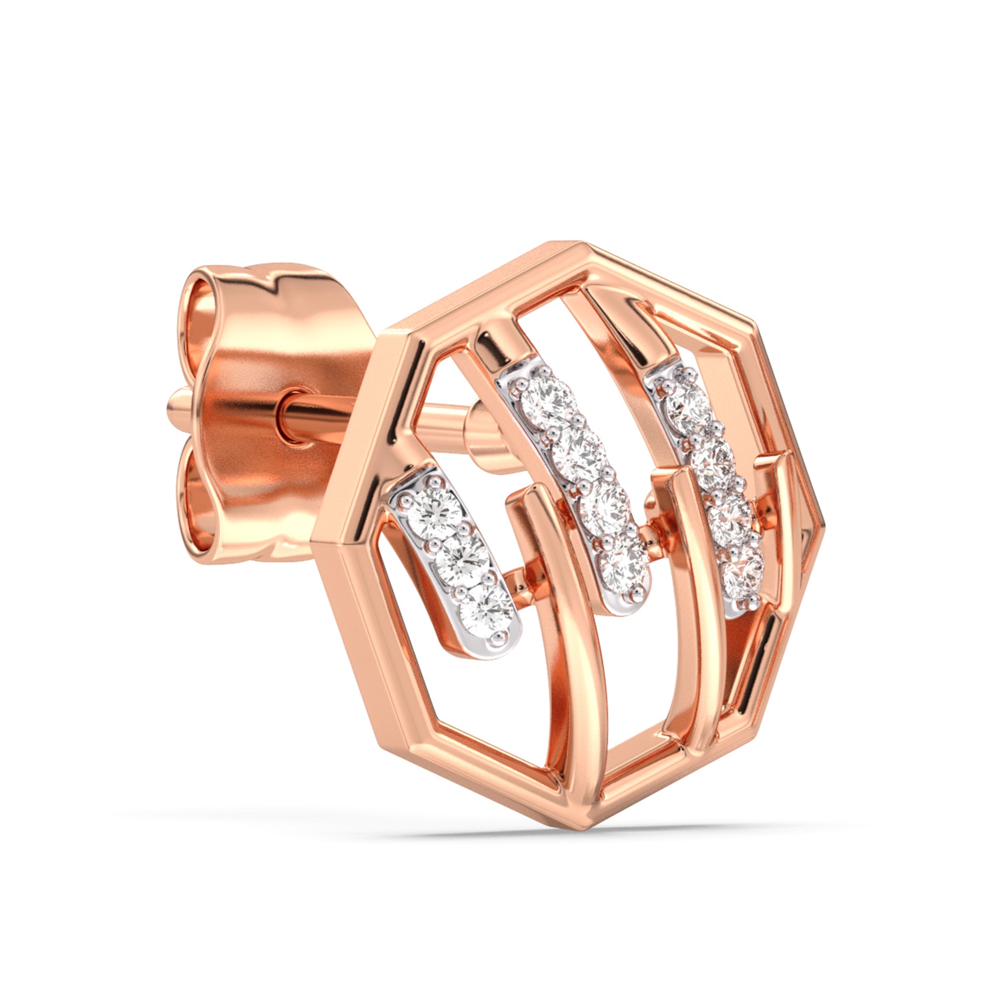 Sculpted Stunner Gold and Diamond Earrings