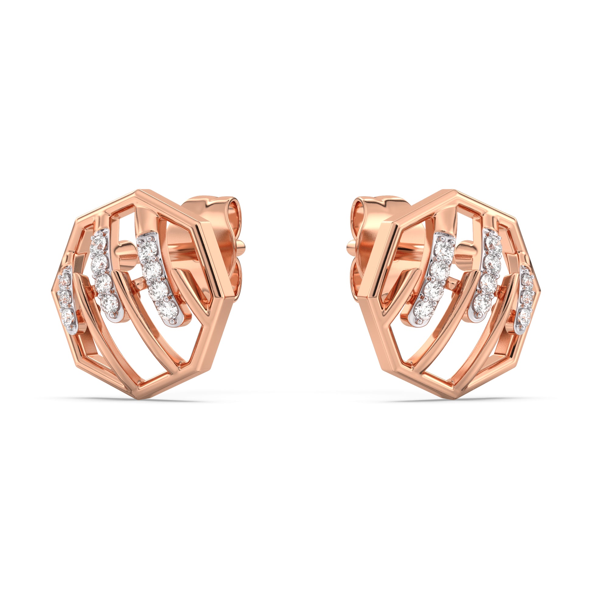 Sculpted Stunner Gold and Diamond Earrings