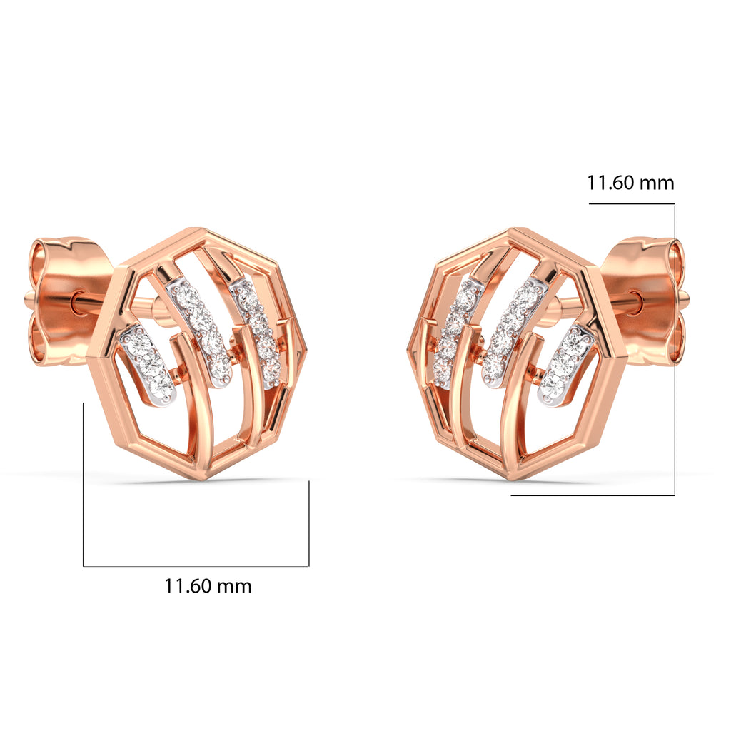 Sculpted Stunner Gold and Diamond Earrings